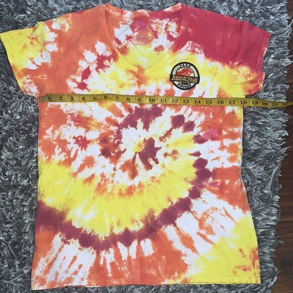Jurassic Park Tie Dye V-Neck Shirt - Picture 9 of 10